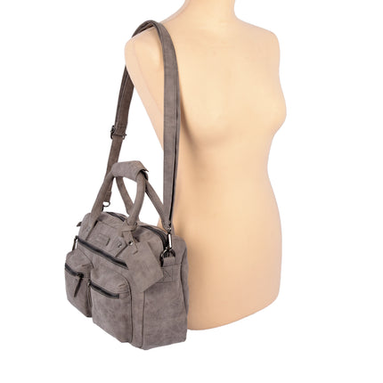 Grijze Schoudertas, Crossbody Tas en Handtas - Bicky Bernard - 28x11x23cm - Voor elke Gelegenheid