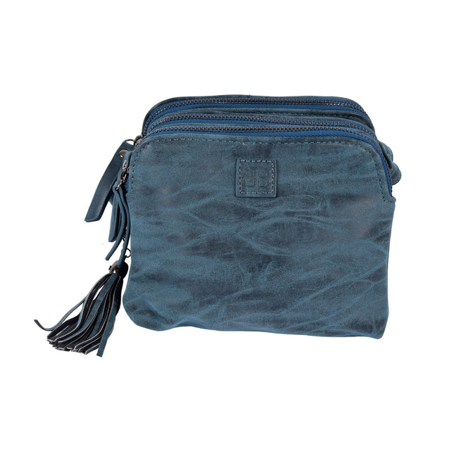 Navy Crossbodytas met Handige Creditcardhouder - Bicky Bernard - 19.5x13x15.5cm - Lichtgewicht - Inclusief 6 Vakken, 7 Creditcardvakjes en 1 Ritssluiting
