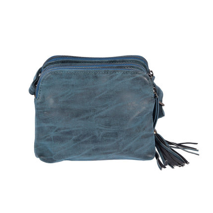 Navy Crossbodytas met Handige Creditcardhouder - Bicky Bernard - 19.5x13x15.5cm - Lichtgewicht - Inclusief 6 Vakken, 7 Creditcardvakjes en 1 Ritssluiting