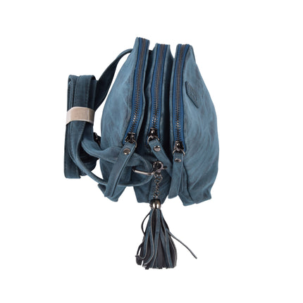Navy Crossbodytas met Handige Creditcardhouder - Bicky Bernard - 19.5x13x15.5cm - Lichtgewicht - Inclusief 6 Vakken, 7 Creditcardvakjes en 1 Ritssluiting