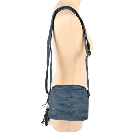 Navy Crossbodytas met Handige Creditcardhouder - Bicky Bernard - 19.5x13x15.5cm - Lichtgewicht - Inclusief 6 Vakken, 7 Creditcardvakjes en 1 Ritssluiting