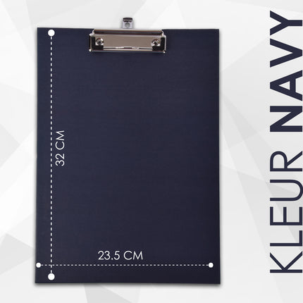 Waterdicht Klembord in Navy voor Studenten en Kinderen - 23.5cmx32cm - Handig voor Kinderen