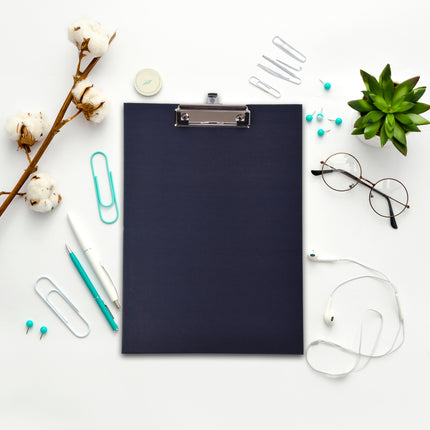 Waterdicht Klembord in Navy voor Studenten en Kinderen - 23.5cmx32cm - Handig voor Kinderen