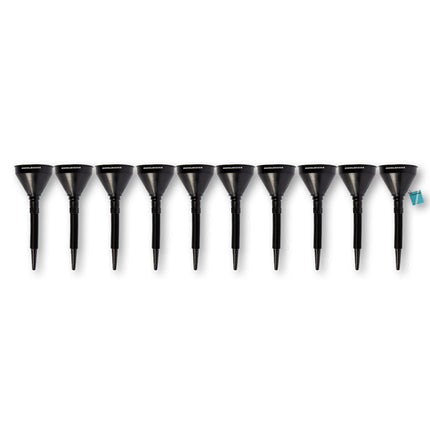 10x Zwarte Trechterset | 2-in-1 flexibel | met uitneembaar filter |  geschikt voor olie en brandstof | 17cm*14cm 