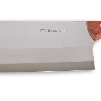 Robuust RVS en Houten Keukenbijl Hakmes - 1 Stuks - Vleesmes - 400g - 8cm Breedte – Koksmes - 31cm Hoogte