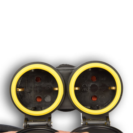 2x Verlengsnoer Neopreen Rubber voor buiten - 10 meter - met 2 Stekkeraansluiting  - Cable - 3G1.5MM²  - 1,5 cm dikte - 230 V