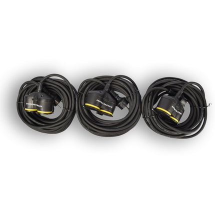 3x Verlengsnoer Neopreen Rubber voor buiten - 10 meter - met 2 Plug connection - Cable - 3G1.5MM²  - 1,5 cm dikte - 230 V
