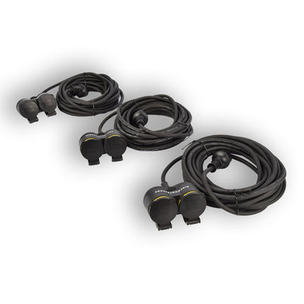 3x Verlengsnoer Neopreen Rubber voor buiten - 10 meter - met 2 Plug connection - Cable - 3G1.5MM²  - 1,5 cm dikte - 230 V