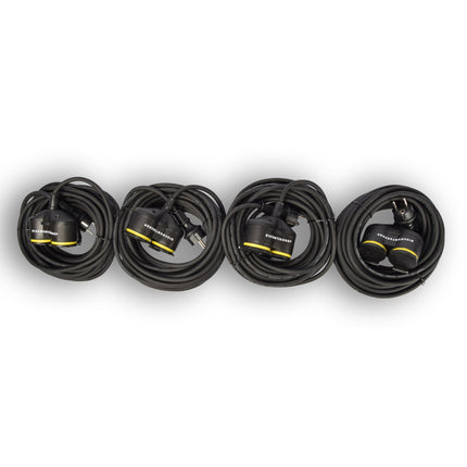 4x Verlengsnoer Neopreen Rubber voor buiten - 10 meter - met 2 Plug connection - Cable - 3G1.5MM²  - 1,5 cm dikte - 230 V
