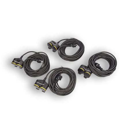 4x Verlengsnoer Neopreen Rubber voor buiten - 10 meter - met 2 Plug connection - Cable - 3G1.5MM²  - 1,5 cm dikte - 230 V