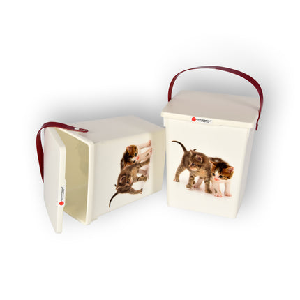 2 stuks | Voerbak kat | Katten voercontainer | 4 liter | kunststof | Voedselcontainer | 16.5cm*26.5cm*13.5cm