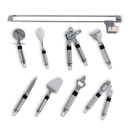 Keukengerei-sets -keukengereedschapset 9-dlg- roestvrij staal
