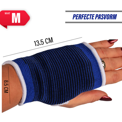 Geavanceerde Polsbandage en Polsbrace voor Uitstekende Polsondersteuning - Blauwe Sportbrace | Maat M | 8.5 cm x 13.5 cm x 13.5 cm