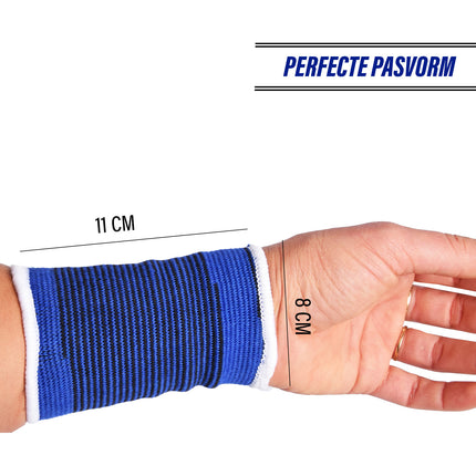 Comfortabele Blauwe Polsbrace - Polssteun - Polsbandage - Polsbescherming - Maat L - 8 cm x 11.50 cm 