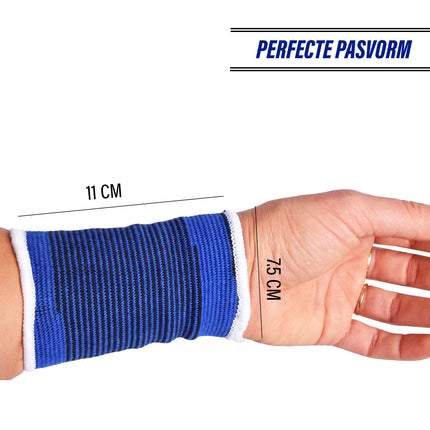 Comfortabele Blauwe Polsbrace - Polssteun - Polsbandage - Polsbescherming - Maat M - 8 cm x 11.50 cm 