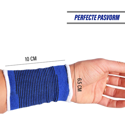 Comfortabele Blauwe Polsbrace - Polssteun - Polsbandage - Polsbescherming - Maat S - 8 cm x 11.50 cm 
