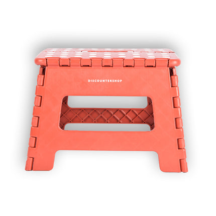 Compact Opvouwbaar Opstapkrukje - Antislip Rood Design - Draagkracht tot 100kg - Handig Formaat 29cm x 22cm x 22cm