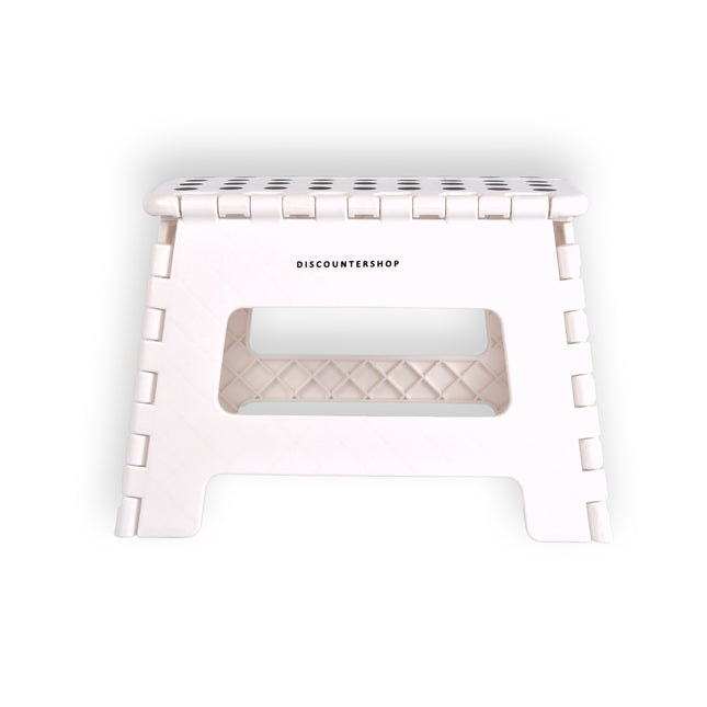 Opvouwbaar Opstapkrukje - Antislip Campingkruk Wit - Max. 100kg - Handig Compact Ontwerp 29cm x 22cm x 22cm