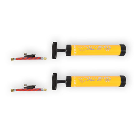 Set van 2 Kwalitatieve Gele Ballenpompen - Luchtpomp - Handpomp - Voetbalpomp - Bal Inflator - Lengte van 23cm