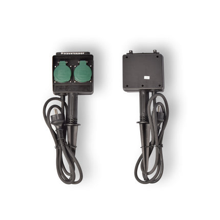2x | Tuinstopcontact | Buitenstopcontact | 230V | IP44 | Kabellengte: 1,5 m | Waterbestendig | Tuinverlichting | Tuincontactdoos | Tuinspies | 38cm*12cm6.5cm