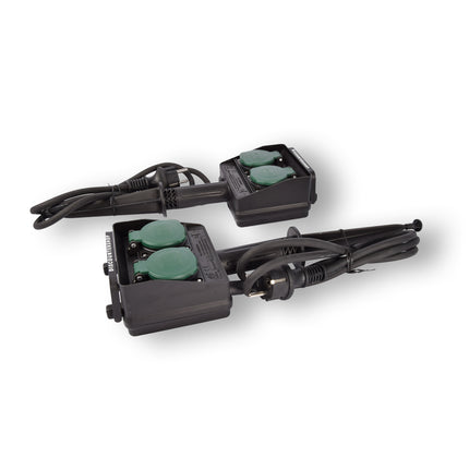 2x | Tuinstopcontact | Buitenstopcontact | 230V | IP44 | Kabellengte: 1,5 m | Waterbestendig | Tuinverlichting | Tuincontactdoos | Tuinspies | 38cm*12cm6.5cm
