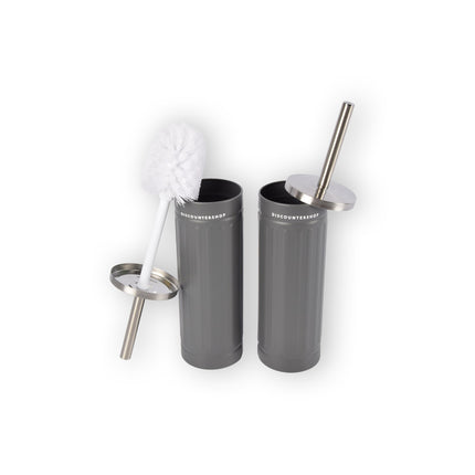 Dubbele Set - WC- Borstel en Houder - Grijze Badkameraccessoires - 38cm x 9cm 