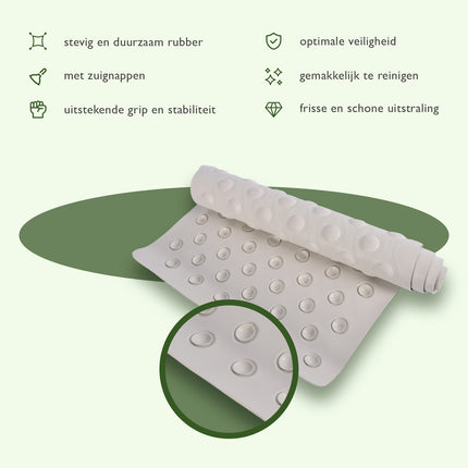 Badmat | Antislipmat | Douchemat | Wit | Wasbar | Badkamer Accessoires | Rubber | 37cm*82cm 