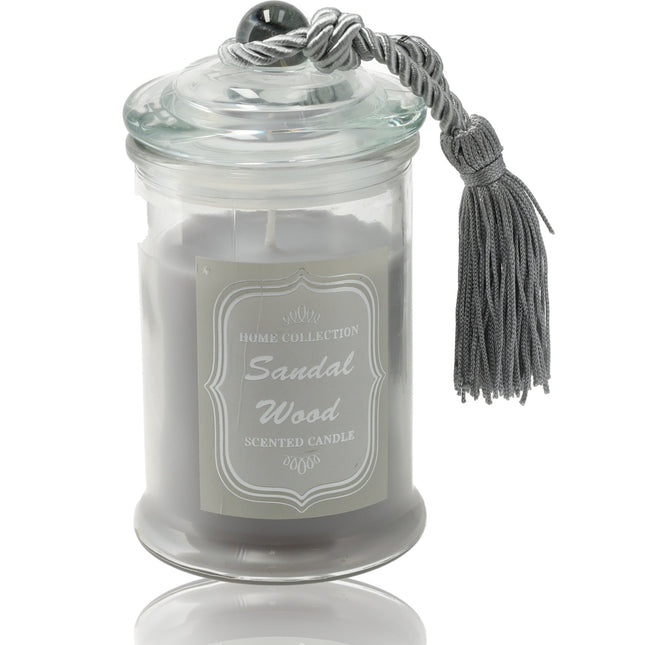 Luxe Kaarsen in Glas - Geurkaars Sandalwood - 34 uur Brandduur - Stressverlichting Geurkaars voor Woonkamer & Slaapkamer