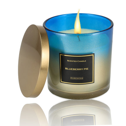 Luxe Geurkaarsen - 45 uur Brandduur - Bosbessen Taart Geurkaarsen in Glas - Perfecte Romantische Cadeau voor Haar