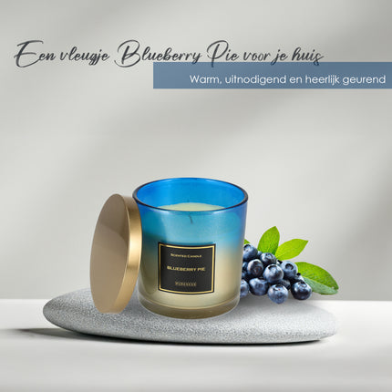 Luxe Geurkaarsen - 45 uur Brandduur - Bosbessen Taart Geurkaarsen in Glas - Perfecte Romantische Cadeau voor Haar