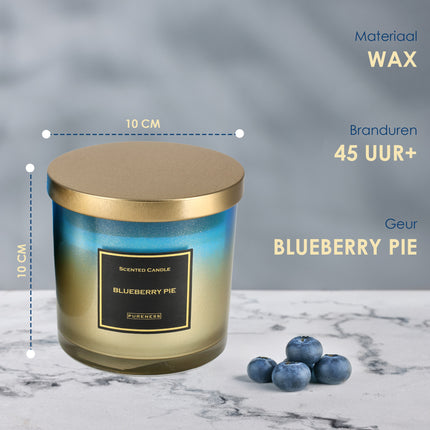 Luxe Geurkaarsen - 45 uur Brandduur - Bosbessen Taart Geurkaarsen in Glas - Perfecte Romantische Cadeau voor Haar