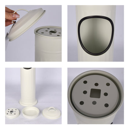 Stijlvolle Witte Staande Asbakken - Rookaccessoire van RVS - 59L - Set van 1