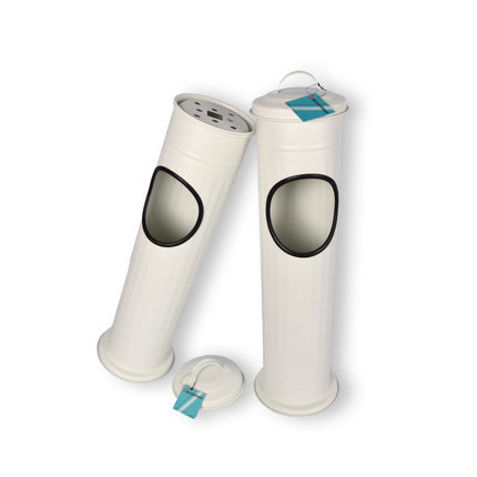 Set van 2 Stijlvolle Witte Staande Asbakken - Rookaccessoires van Roestvrij Staal (RVS) - 59L