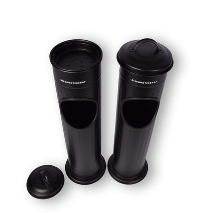 Set van 2 Zwarte Staande Asbakken - Modern Rookaccessoire van Roestvrij Staal, 59L
