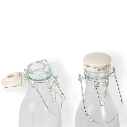 Elegante Glazen Karaf en Drinkglas Set: 2 Karaffen van 1 Liter en 8 Glazen van 250ml