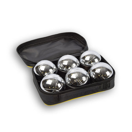 Complete 6-delige Jeu-de-boules Set inclusief Jack/Cochonnet, Meetpen en Draagtas - 7.3 cm Bal Diameter - Afmeting Koffer 22.5cm x 14.5cm x 7cm