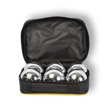 Complete 6-delige Jeu-de-boules Set inclusief Jack/Cochonnet, Meetpen en Draagtas - 7.3 cm Bal Diameter - Afmeting Koffer 22.5cm x 14.5cm x 7cm