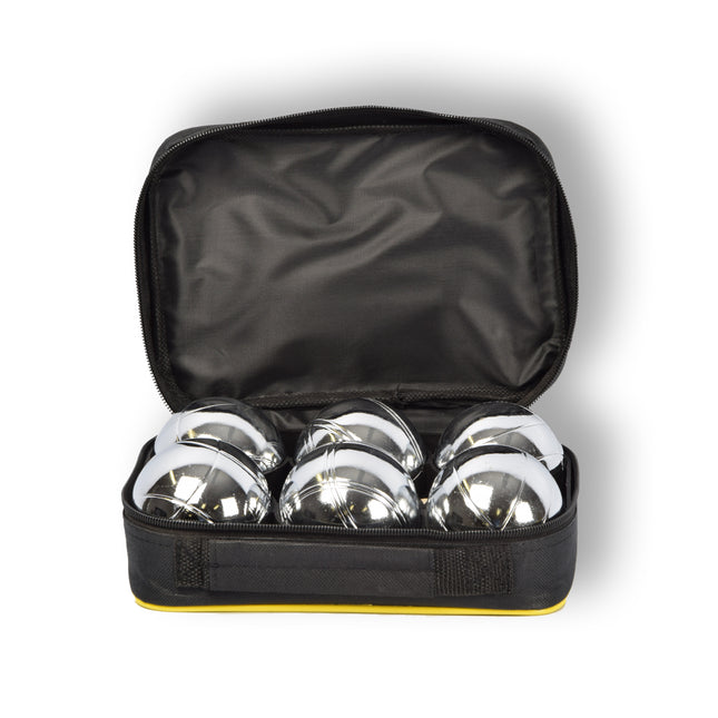 Complete 6-delige Jeu-de-boules Set inclusief Jack/Cochonnet, Meetpen en Draagtas - 7.3 cm Bal Diameter - Afmeting Koffer 22.5cm x 14.5cm x 7cm