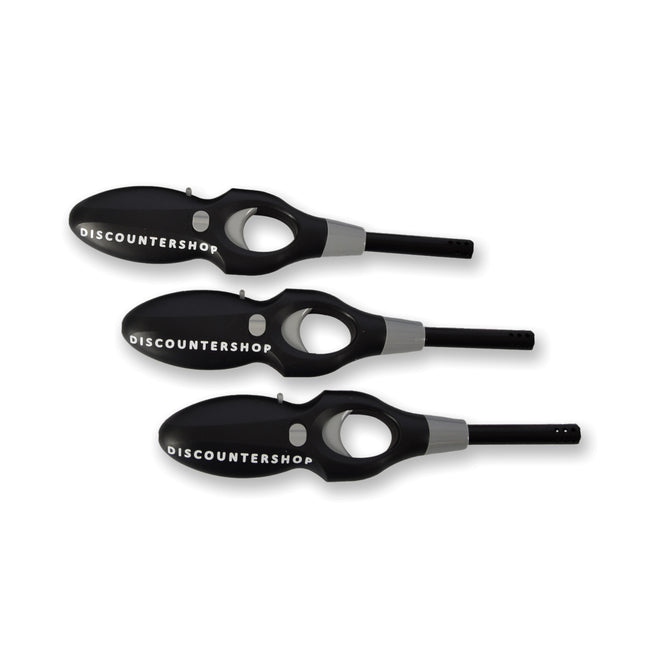 3x Krachtige Zwarte Kunststof Elektrische Aansteker - BBQ en Keuken | Afmetingen 4.5cm x 19cm