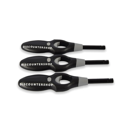 3x Krachtige Zwarte Kunststof Elektrische Aansteker - BBQ en Keuken | Afmetingen 4.5cm x 19cm