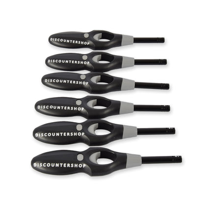 6x Krachtige Zwarte Elektrische Aanstekers - BBQ en Keuken - Afmetingen 4.5cm x 19cm