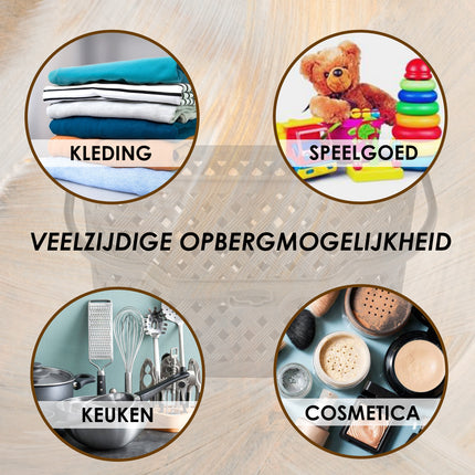 Discountershop® Wasknijpermandje Grijs 22 x 12,9 x 15 cm