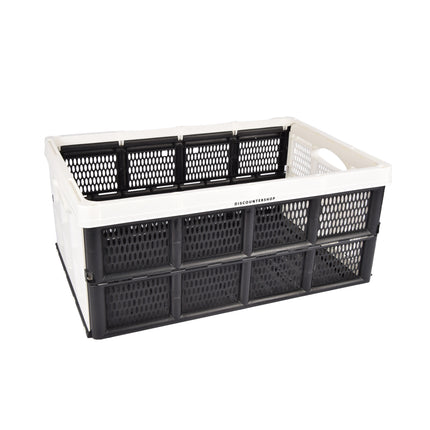 Handig Opvouwbaar Vouwkrat - Vouwbox - 32 Liter - Plastic - Wit - Met Twee Zijhandvatten - Inklapbare Doos - Afmetingen: 48cm x 35cm x 24cm