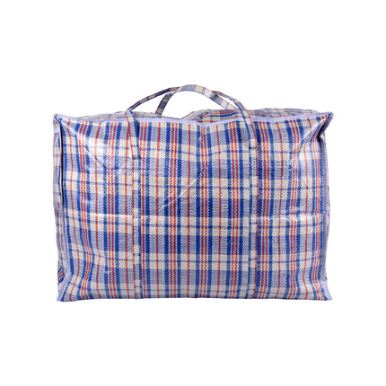 Stijlvolle Opbergtas voor Kleding en Speelgoed - XXL Shopper Bag - 95L - 70cm x 48cm x 28cm - Blauw/Wit/Rood