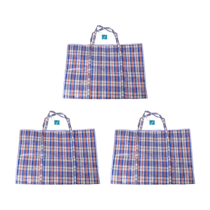 Drie Opbergtassen XXL - 95L - Blauw, Wit & Rood - Met Rits - Voor Speelgoed en Kleding - Afmetingen 70cm x 48cm x 28cm – Wastas