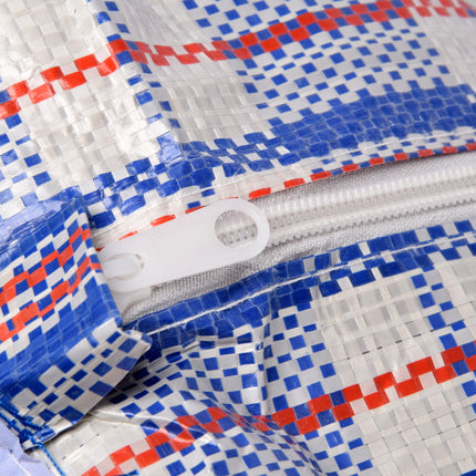 Opbergzakken voor Speelgoed en Kleding (Set van 6) - Ruime Opbergtassen XXL - 95L - Met Rits - Blauw, Wit & Rood - Afmetingen: 70cm x 48cm x 28cm