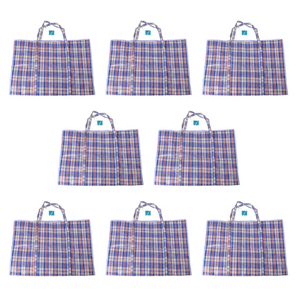 Handige Set van 8 Opbergtassen XXL - 95L - Blauw, Wit & Rood - Met Ritssluiting - 70cm x 48cm x 28cm - XXL Shopper Tas