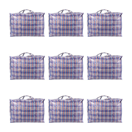 XXL Opbergtas met Rits - 9 Stuks - 95L - Blauw, Wit & Rood - 70cm x 48cm x 28cm