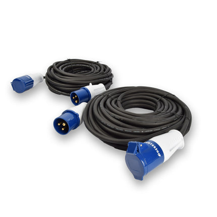 2x | CEE kabel | verlengsnoer | Verlengkabel 230V | waterbestendig | IP44 | Neopreen | 