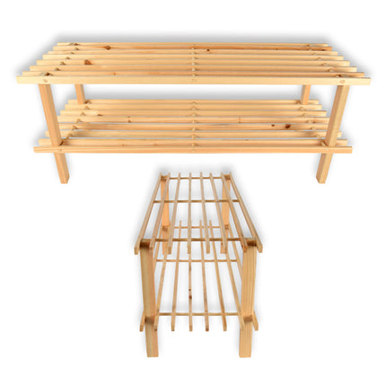 Schoenenrek | 2 laags | Schoenenkast | Houten | Schoenenhouder | Schoenenopberger | Schoenenrekje | 77cm*26cm30cm